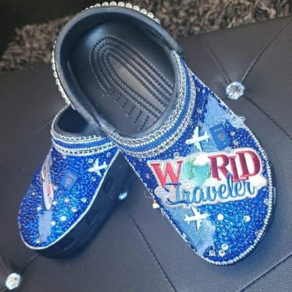 Size 9 Customized Rhinestone Crocs - Picture 3 of 3